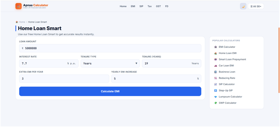 Smart Home Loan Prepayment Planner